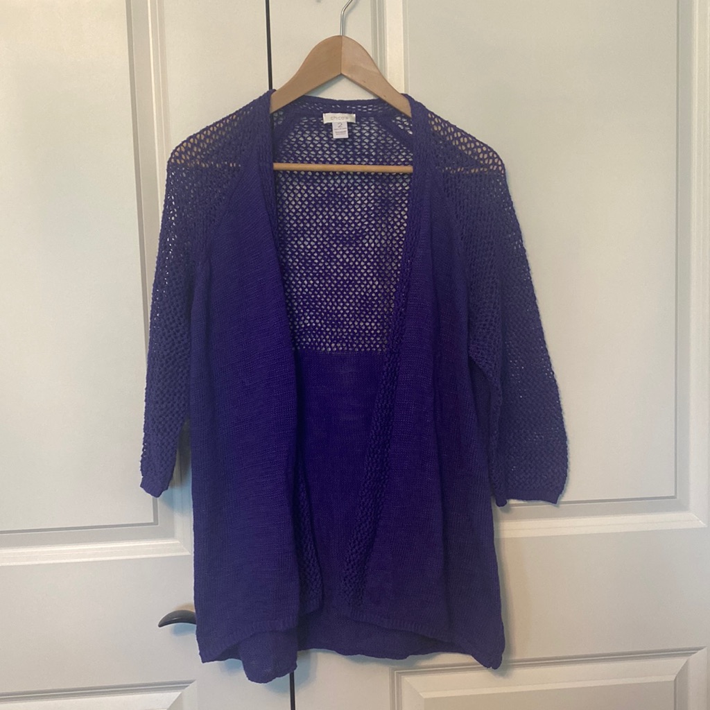 Chicos Summer Cardigan - Purple / Size 2